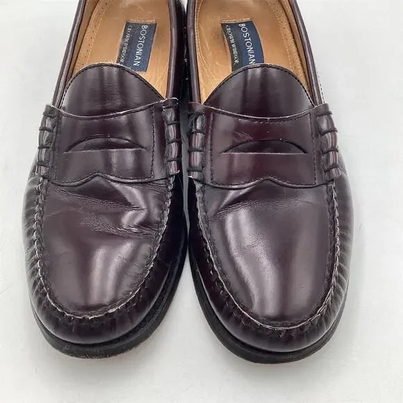 Bostonian Men's Penny Loafers Size 10.5‎ D Burgundy Leather Dress Shoes - Picture 10 of 11